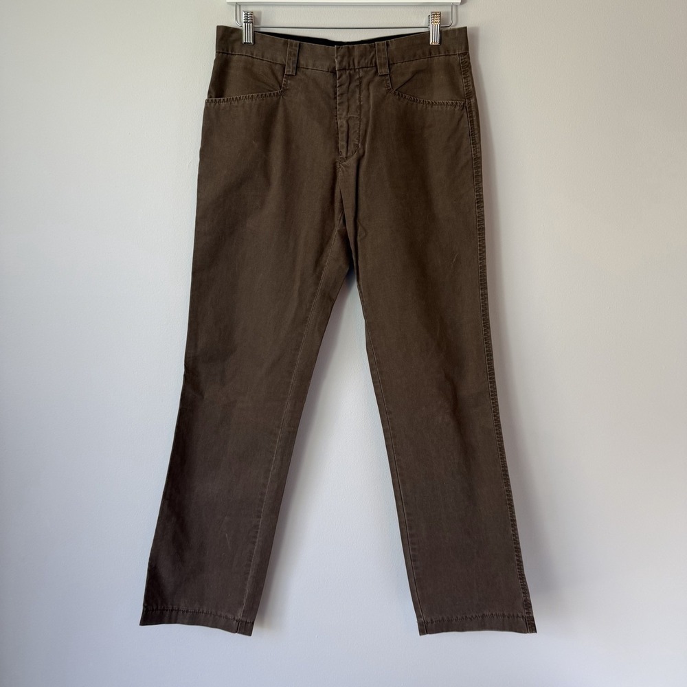 Vintage Kenneth Cole NY Brown Pants 30x32 Cotton‎ Twill Straight Leg Minimal Y2K